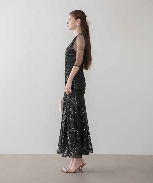 セール】【LEJA】ビジューネックスパンコールシアーマーメイド