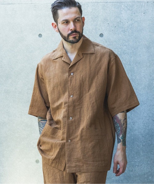 MR.OLIVE（ミスターオリーブ）の「VINTAGE C/L WEATHER / SHORT/S SERVICE SHIRT /M261122（シャツ/ブラウス・メンズ・ブラック/ブラウン・SMALL/MEDIUM/LARGE）」の2枚目の写真