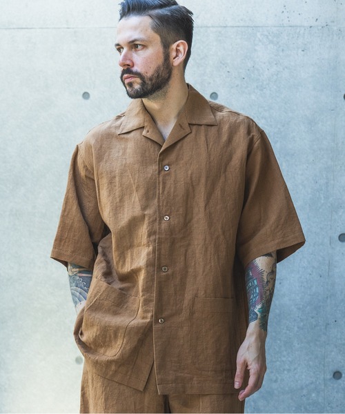 MR.OLIVE（ミスターオリーブ）の「VINTAGE C/L WEATHER / SHORT/S SERVICE SHIRT /M261122（シャツ/ブラウス・メンズ・ブラック/ブラウン・SMALL/MEDIUM/LARGE）」の3枚目の写真