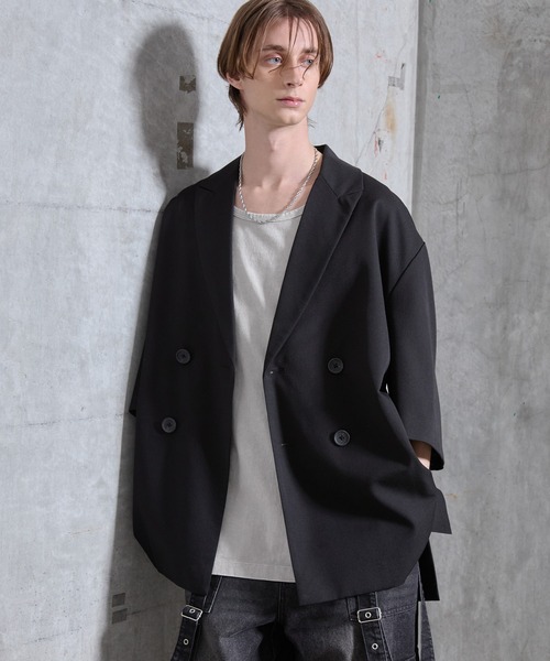 SERACE（セラス）の「【SERACE】Loose side slit layered tank top / ルーズサイドスリットレイヤードタンクトップ（タンクトップ・メンズ・ブラック系/グレー系・L/M/S）」の9枚目の写真