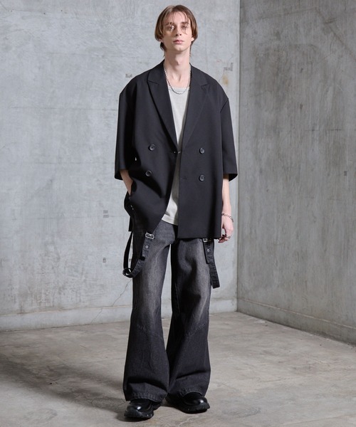 SERACE（セラス）の「【SERACE】Loose side slit layered tank top / ルーズサイドスリットレイヤードタンクトップ（タンクトップ・メンズ・ブラック系/グレー系・L/M/S）」の12枚目の写真