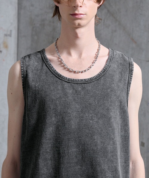 SERACE（セラス）の「【SERACE】Loose side slit layered tank top / ルーズサイドスリットレイヤードタンクトップ（タンクトップ・メンズ・ブラック系/グレー系・L/M/S）」の16枚目の写真