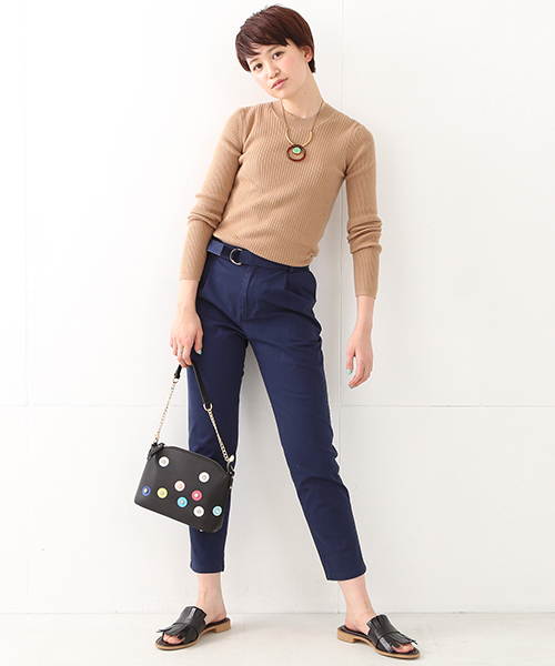 Ray BEAMS（レイビームス）の「◇【ラブリ着用】Ray BEAMS / コットン リブ クルーネック（ニット/セーター・レディース・ライトグレー/ベージュ/ブルー系その他/ホワイト・ONE SIZE）」の5枚目の写真