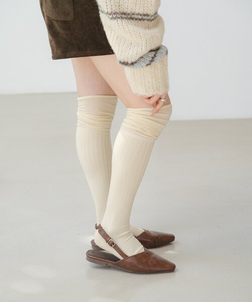 Kastane（カスタネ）の「2WAYハイソックス（ソックス/靴下・レディース・アイボリー/グレー・FREE）」の12枚目の写真