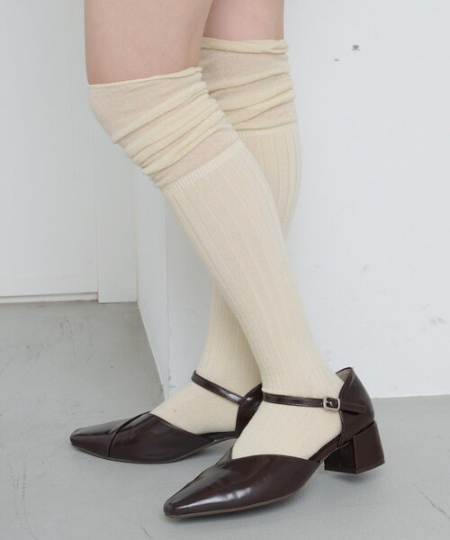 Kastane（カスタネ）の「2WAYハイソックス（ソックス/靴下・レディース・アイボリー/グレー・FREE）」の13枚目の写真