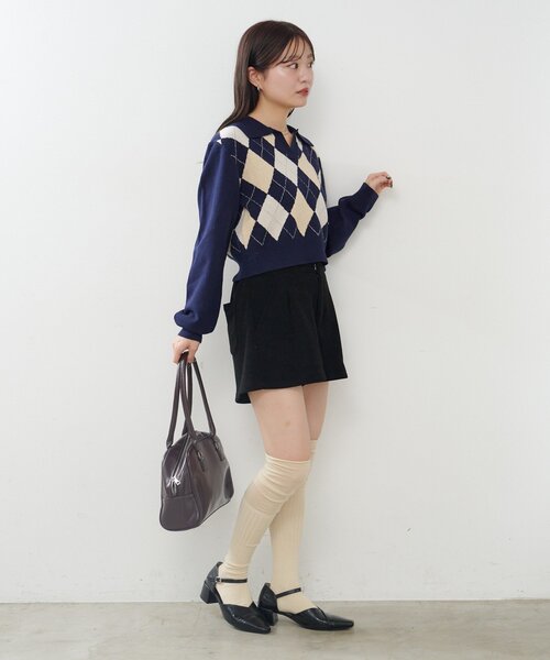 Kastane（カスタネ）の「2WAYハイソックス（ソックス/靴下・レディース・アイボリー/グレー・FREE）」の17枚目の写真