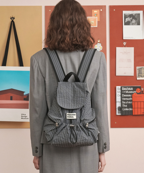 MASMARULEZ（マスマルールズ）の「[INT] mini ver. Flap backpack_Check Dark gray（バックパック/リュック・レディース・その他・FREE）」の3枚目の写真