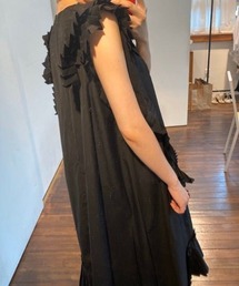 プリーツフリルアシメトリーワンピース