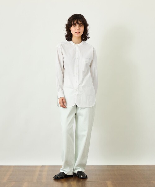 MACKINTOSH PHILOSOPHY(マッキントッシュ フィロソフィー)の「【GREY LABEL】バンドカラーシャツ(シャツ/ブラウス・レディース・ブラック/ブルー/ライトグレー/オフホワイト・2)」の5枚目の写真