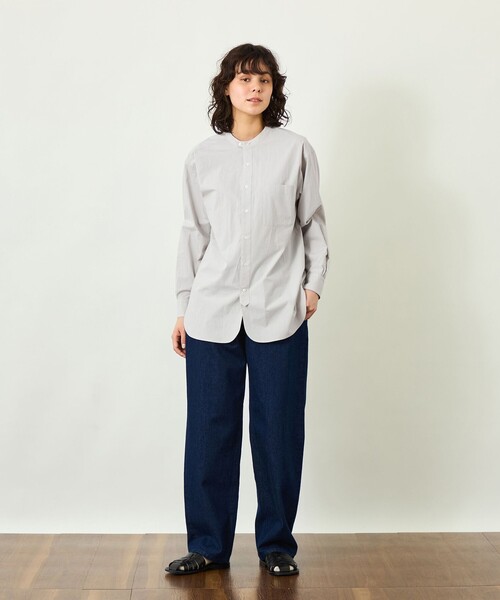 MACKINTOSH PHILOSOPHY(マッキントッシュ フィロソフィー)の「【GREY LABEL】バンドカラーシャツ(シャツ/ブラウス・レディース・ブラック/ブルー/ライトグレー/オフホワイト・2)」の6枚目の写真