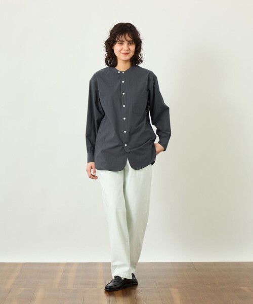 MACKINTOSH PHILOSOPHY(マッキントッシュ フィロソフィー)の「【GREY LABEL】バンドカラーシャツ(シャツ/ブラウス・レディース・ブラック/ブルー/ライトグレー/オフホワイト・2)」の7枚目の写真