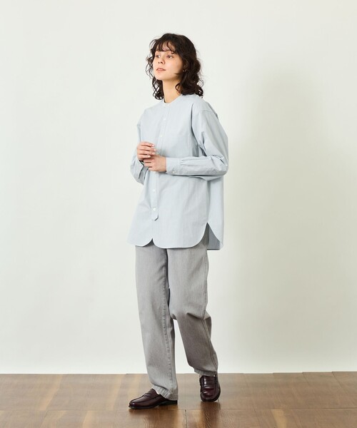 MACKINTOSH PHILOSOPHY(マッキントッシュ フィロソフィー)の「【GREY LABEL】バンドカラーシャツ(シャツ/ブラウス・レディース・ブラック/ブルー/ライトグレー/オフホワイト・2)」の8枚目の写真