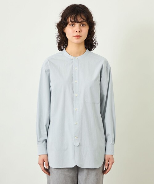 MACKINTOSH PHILOSOPHY(マッキントッシュ フィロソフィー)の「【GREY LABEL】バンドカラーシャツ(シャツ/ブラウス・レディース・ブラック/ブルー/ライトグレー/オフホワイト・2)」の9枚目の写真