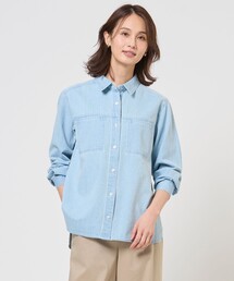 【冷房対策に】コットンリネン 7oz デニム シャツ