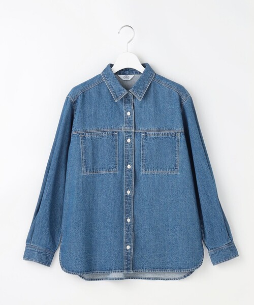 J.PRESS(ジェイプレス)の「【冷房対策に】コットンリネン 7oz デニム シャツ(シャツ/ブラウス・レディース・ダルブルー系/スカイブルー系・11/9)」の12枚目の写真