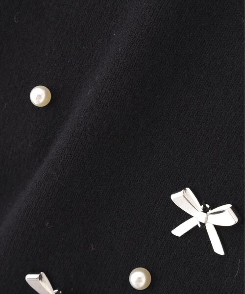 JILL by JILL STUART（ジルバイジルスチュアート）の「リボントッピングカーディガン（ニット/セーター・レディース・ピンク/ホワイト/ブラック・FREE）」の4枚目の写真