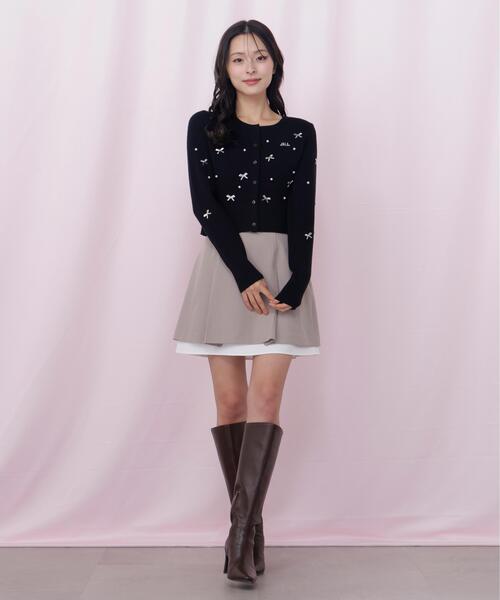 JILL by JILL STUART（ジルバイジルスチュアート）の「リボントッピングカーディガン（ニット/セーター・レディース・ピンク/ホワイト/ブラック・FREE）」の8枚目の写真