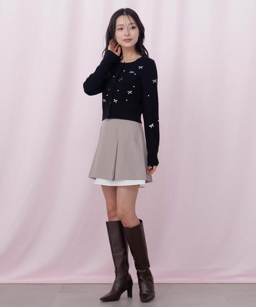 JILL by JILL STUART（ジルバイジルスチュアート）の「リボントッピングカーディガン（ニット/セーター・レディース・ピンク/ホワイト/ブラック・FREE）」の9枚目の写真