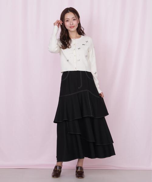 JILL by JILL STUART（ジルバイジルスチュアート）の「リボントッピングカーディガン（ニット/セーター・レディース・ピンク/ホワイト/ブラック・FREE）」の14枚目の写真