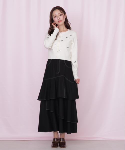 JILL by JILL STUART（ジルバイジルスチュアート）の「リボントッピングカーディガン（ニット/セーター・レディース・ピンク/ホワイト/ブラック・FREE）」の15枚目の写真