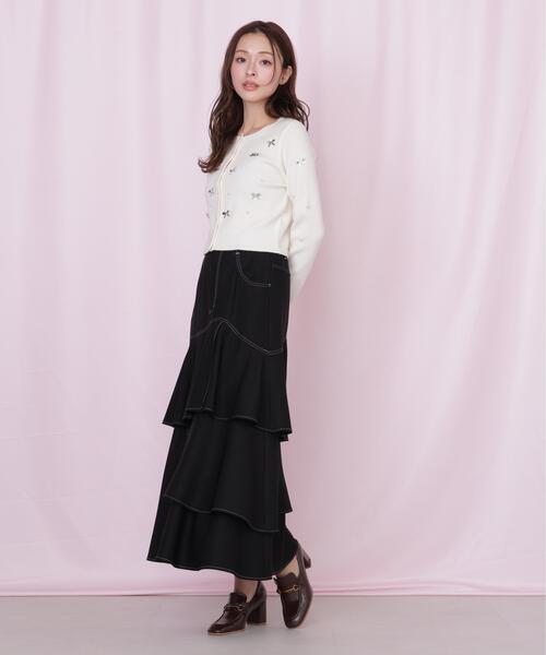 JILL by JILL STUART（ジルバイジルスチュアート）の「リボントッピングカーディガン（ニット/セーター・レディース・ピンク/ホワイト/ブラック・FREE）」の16枚目の写真