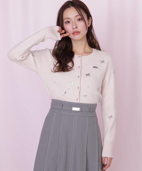 JILL by JILL STUART（ジルバイジルスチュアート）の「リボントッピングカーディガン（ニット/セーター・レディース・ピンク/ホワイト/ブラック・FREE）」の22枚目の写真