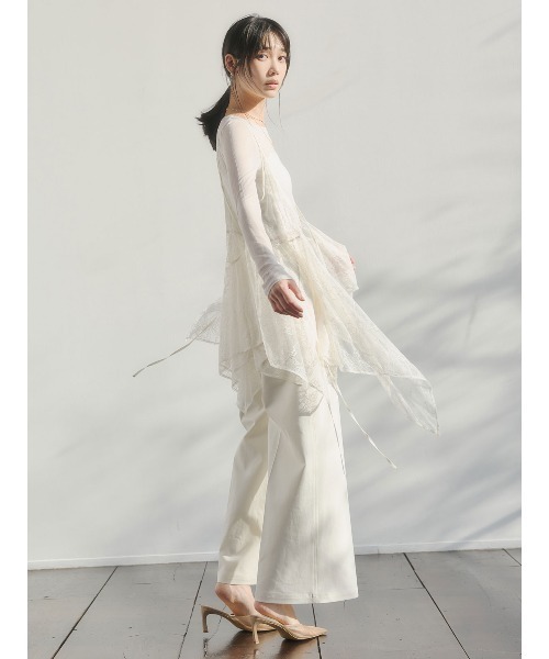 anuans（アニュアンス）の「チュールレースジレ（その他アウター・レディース・ブラック/アイボリー・F）」の8枚目の写真