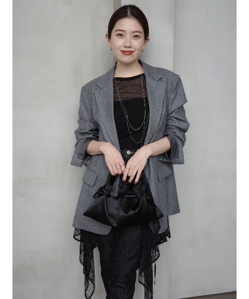 anuans（アニュアンス）の「チュールレースジレ（その他アウター・レディース・ブラック/アイボリー・F）」の18枚目の写真