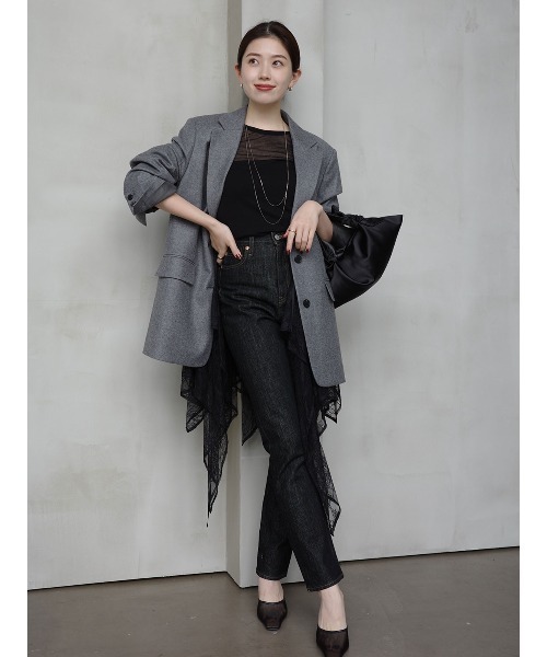 anuans（アニュアンス）の「チュールレースジレ（その他アウター・レディース・ブラック/アイボリー・F）」の19枚目の写真