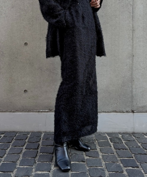 &g'aime（アンジェム）の「【＆g'aime】タイトフェザースカート　Tight Feather Skirt（スカート・レディース・グレー/ブラック・FREE）」の3枚目の写真