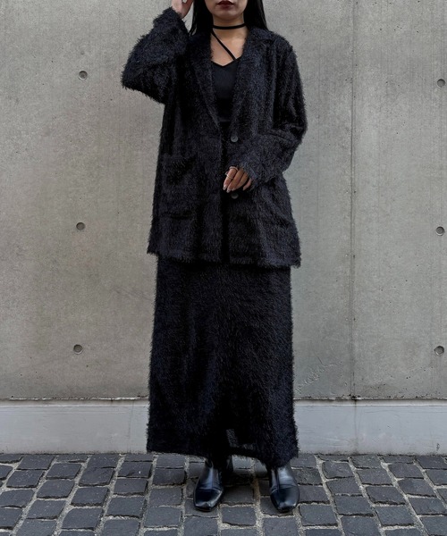 &g'aime（アンジェム）の「【＆g'aime】タイトフェザースカート　Tight Feather Skirt（スカート・レディース・グレー/ブラック・FREE）」の6枚目の写真