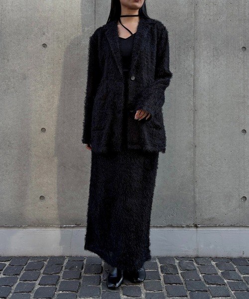 &g'aime（アンジェム）の「【＆g'aime】タイトフェザースカート　Tight Feather Skirt（スカート・レディース・グレー/ブラック・FREE）」の7枚目の写真