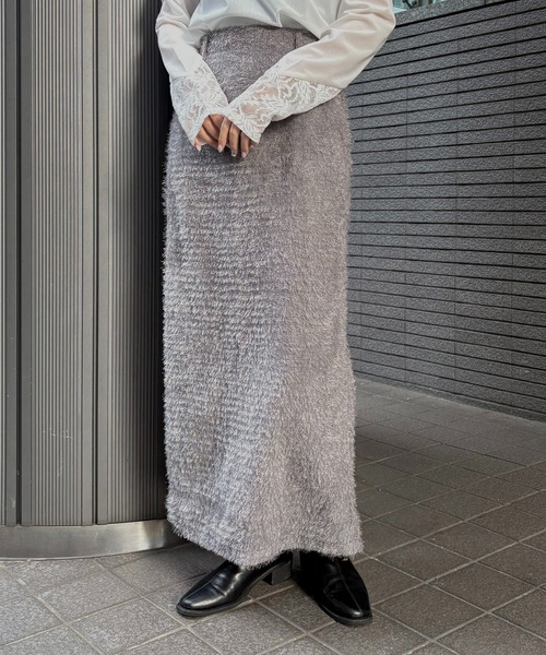 &g'aime（アンジェム）の「【＆g'aime】タイトフェザースカート　Tight Feather Skirt（スカート・レディース・グレー/ブラック・FREE）」の11枚目の写真