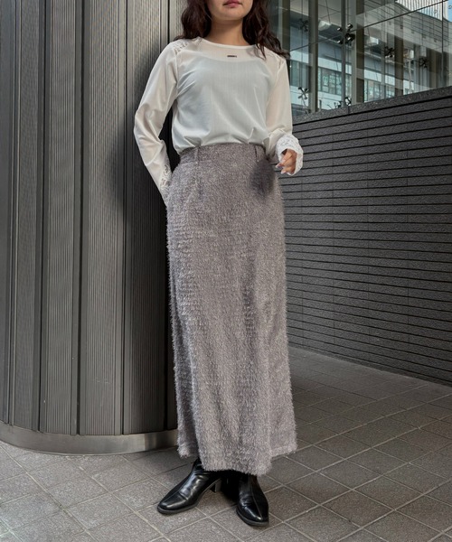 &g'aime（アンジェム）の「【＆g'aime】タイトフェザースカート　Tight Feather Skirt（スカート・レディース・グレー/ブラック・FREE）」の18枚目の写真