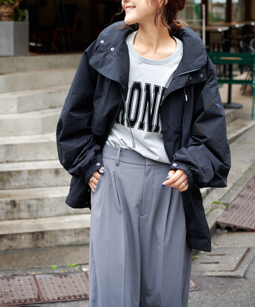 OUTDOOR PRODUCTS（アウトドアプロダクツ）の「撥水アスレチックBIGブルゾン ユニセックス着用可（その他アウター・レディース・ブラック・LARGE）」の10枚目の写真