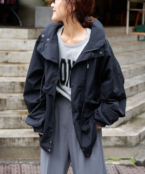 OUTDOOR PRODUCTS（アウトドアプロダクツ）の「撥水アスレチックBIGブルゾン ユニセックス着用可（その他アウター・レディース・ブラック・LARGE）」の11枚目の写真