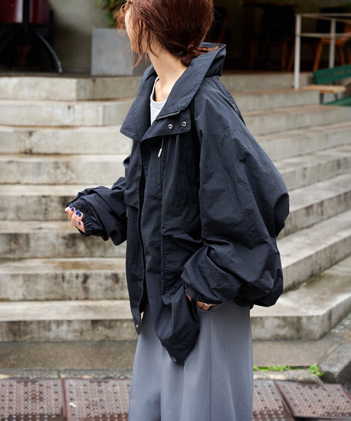 OUTDOOR PRODUCTS（アウトドアプロダクツ）の「撥水アスレチックBIGブルゾン ユニセックス着用可（その他アウター・レディース・ブラック・LARGE）」の12枚目の写真