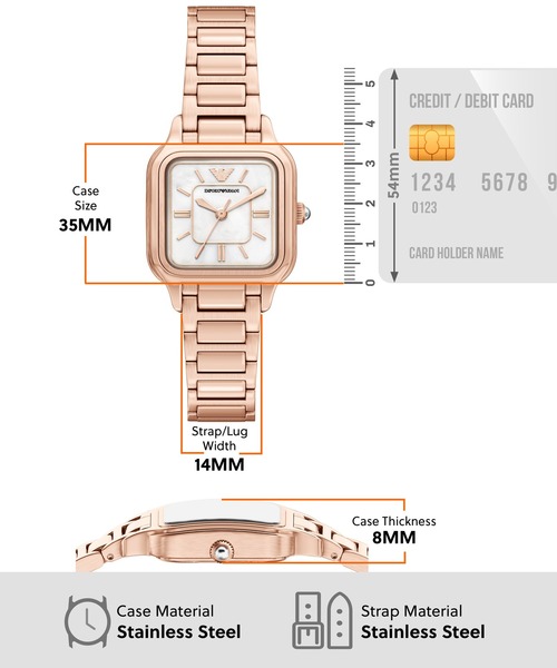 EMPORIO ARMANI(エンポリオアルマーニ)の「エンポリオ・アルマーニ 腕時計 レディース アナログ ステンレス AR11743(アナログ腕時計・レディース・ピンクゴールド・FREE)」の2枚目の写真