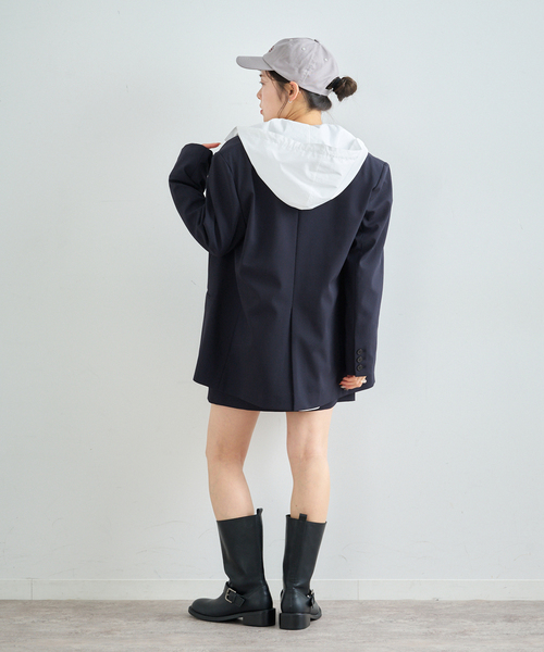 U by SPICK&SPAN（ユーバイスピックアンドスパン）の「サイドスリットミニスカート（スカート・レディース・ベージュ/ネイビー・36/38）」の22枚目の写真