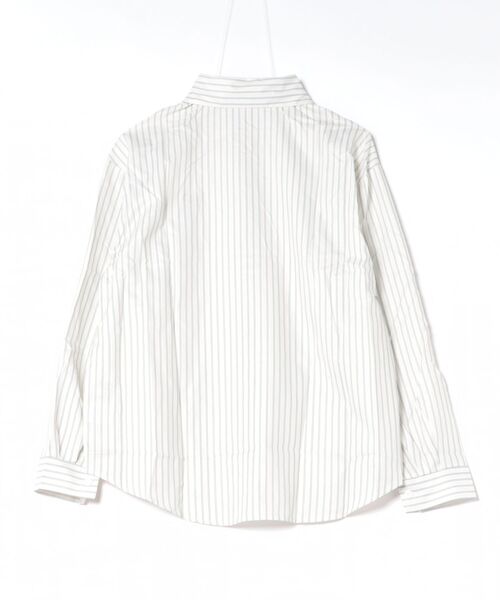 Ritzy(リッツィー)の「リボンワンポイント ストライプシャツ ブラウス(シャツ/ブラウス・レディース・ブルー/ホワイト・M/L)」の4枚目の写真