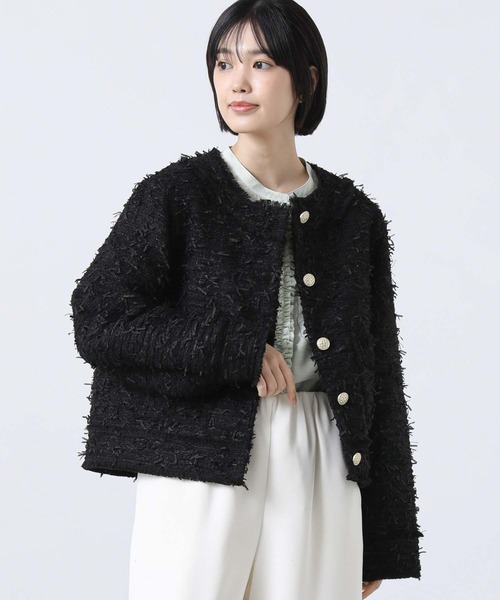 Gready Brilliant(グレディブリリアン)の「フリンジツイードジャケット(その他アウター・レディース・レッド/ブラック・38)」の7枚目の写真