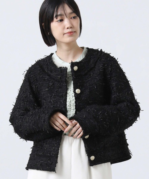 Gready Brilliant(グレディブリリアン)の「フリンジツイードジャケット(その他アウター・レディース・レッド/ブラック・38)」の10枚目の写真