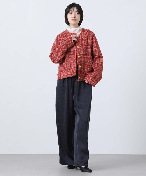 Gready Brilliant(グレディブリリアン)の「フリンジツイードジャケット(その他アウター・レディース・レッド/ブラック・38)」の11枚目の写真
