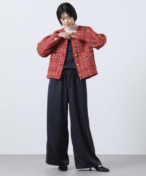 Gready Brilliant(グレディブリリアン)の「フリンジツイードジャケット(その他アウター・レディース・レッド/ブラック・38)」の14枚目の写真