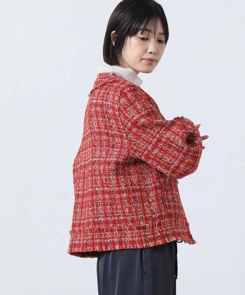 Gready Brilliant(グレディブリリアン)の「フリンジツイードジャケット(その他アウター・レディース・レッド/ブラック・38)」の16枚目の写真