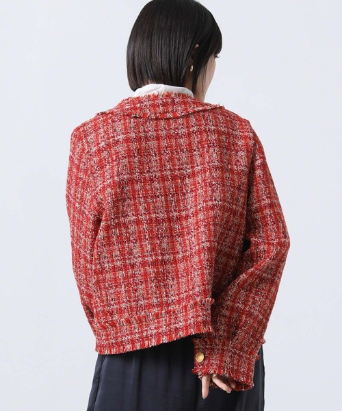Gready Brilliant(グレディブリリアン)の「フリンジツイードジャケット(その他アウター・レディース・レッド/ブラック・38)」の17枚目の写真