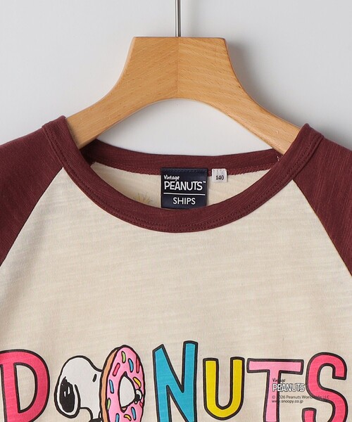 SHIPS KIDS:140～160cm /PEANUTS スヌーピー フットボール プリント Tシャツ