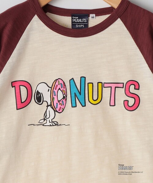 SHIPS KIDS:140～160cm /PEANUTS スヌーピー フットボール プリント Tシャツ