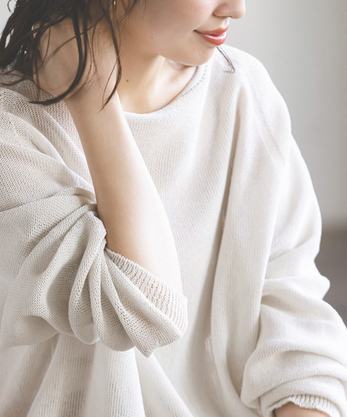WEB限定追加》【洗える】ペーパーヤーン裏天竺プルオーバー（ニット