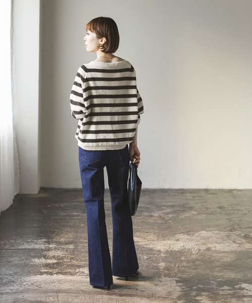 Noble（ノーブル）の「《WEB限定追加》ペーパーヤーン裏天竺プルオーバー（ニット/セーター・レディース・ベージュ/アイボリー/スカイブルー・FREE）」の8枚目の写真